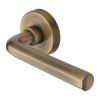 Heritage Brass Door Handle Lever Latch on Round Rose Octave Design Antique Brass finish
UK Registered Design Number 6228267