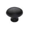 Black Iron Rustic Cabinet Knob Oval Design 32mm