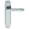 Art Deco Lever On Latch Backplate - Polished Chrome