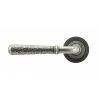 Pewter Hammered Newbury Lever on Rose Set (Beehive Rose) - Unsprung