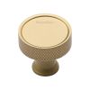 Heritage Brass Cabinet Knob Florence Knurled Design 32mm Satin Brass finish