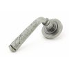 Pewter Avon Round Lever on Rose Set (Plain Rose) - Unsprung