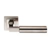 Fagus Designer Lever On Sprung Square Rose - Bright/Satin Stainless Steel