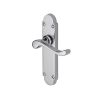 Heritage Brass Door Handle Lever Latch Savoy Design Polished Chrome finish