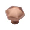 Heritage Brass Cabinet Knob Classic Hexagon Design 32mm Satin Rose Gold finish