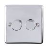 Eurolite Enhance Decorative 2 Gang Dimmer Polished Chrome