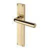 Heritage Brass Octave Reeded Lever Latch Polished Brass finishUK Design Registration Number 6234528