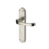 Heritage Brass Door Handle Lever Lock Gloucester Design Satin Nickel finish