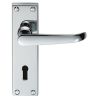 Victorian Ascot Lever On Lock Backplate - Polished Chrome