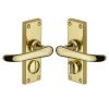 Heritage Brass Door Handle for Privacy Set Windsor Short Design Polished Brass finish