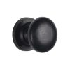 Black Iron Rustic Cabinet Knob on Plate Round Design 38mm