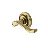 Heritage Brass Door Handle Lever Latch on 57mm Round Rose Bedford Design Polished Brass finish