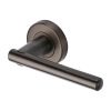 Heritage Brass Door Handle Lever on Rose Challenger Design Matt Bronze Finish