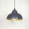 Smooth Brass Harborne Pendant in Slate