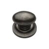 Rustic Pewter Cabinet Knob Oval Design on Plate 38mm