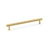 Alexander & Wilks - Crispin Knurled T-bar Cupboard Pull Handle - Satin Brass PVD - 224mm