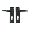 Black Smooth Lever Euro Lock Set