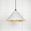 Hammered Brass Hockley Pendant in Flock