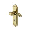 Heritage Brass Door Handle Lever Lock Lisboa Design Polished Brass finish