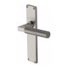 Heritage Brass Bauhaus Knurled Lever Latch Door Handle on 200mm Plate Satin Nickel finish