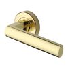 Heritage Brass Door Handle Lever Latch on Round Rose Poseidon Design Polished Brass finish