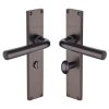 Heritage Brass Octave Bathroom Set Door Handle on 200mm Plate Matt Bronze finish