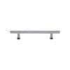 Heritage Brass Cabinet Pull T-Bar Design with 16mm Rose 128mm CTC Polished Chrome Finish