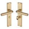 Heritage Brass Octave Bathroom Set Door Handle on 200mm Plate Satin Brass finish