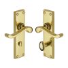 Heritage Brass Door Handle for Bathroom Bedford Design Polished Brass finish