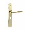 Forme Brigette Solid Brass Key Lever Door Handle on Backplate - Polished Brass