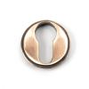 Polished Bronze Round Euro Escutcheon (Art Deco)