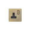 Eurolite Concealed 3mm 1 Gang Socket Antique Brass