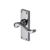 Heritage Brass Door Handle Lever Latch Bedford Short Design Polished Chrome finish