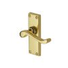 Heritage Brass Door Handle Lever Latch Bedford Short Design Polished Brass finish