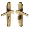 Heritage Brass Door Handle Bathroom Set Tiffany Design Antique Brass Finish