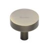 Heritage Brass Cabinet Knob Disc Design 32mm Antique Brass finish