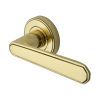 Heritage Brass Door Handle Lever Latch on Round Rose Century Design Polished Brass finish