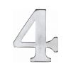 Heritage Brass Numeral 4 Self Adhesive 51mm (2") Satin Chrome finish