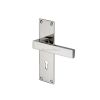 Heritage Brass Door Handle Lever Lock Metro Design Polished Nickel finish