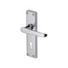 Heritage Brass Door Handle Lever Lock Victoria Design Polished Chrome finish