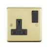 Eurolite Stainless Steel 1 Gang Socket Polished Brass