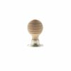 Old English Bridlington Wood Reeded Beehive Door Knob on Face Fix Rose - Satin Nickel