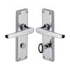 Heritage Brass Door Handle for Bathroom Victoria Design Polished Chrome finish