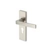 Heritage Brass Door Handle for Euro Profile Plate Delta Design Satin Nickel finish