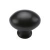 Heritage Brass Cabinet Knob Victorian Oval Design 32mm Matt Black finish