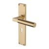 Heritage Brass Bauhaus Lever Lock Door Handle on 200mm Plate Satin Brass finish