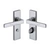 Heritage Brass Door Handle for Bathroom Delta Design Polished Chrome finish