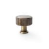 Alexander & Wilks - Lucia Reeded Cupboard Knob - Antique Brass - 35mm