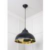 Smooth Brass Harborne Pendant in Elan Black