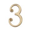 Heritage Brass Numeral 3 Face Fix 76mm (3") Polished Brass finish